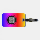 Uw QR Code Scan Info en Aangepaste Tekst Bagagelab Bagagelabel (Achterkant horizontaal)