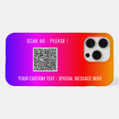 Uw QR Code Scan Info en Aangepaste Tekst iPhone Ca Hoesje (Achterkant horizontaal)