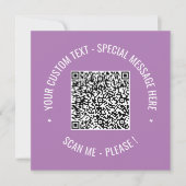 Uw QR Code Scan Info en Aangepaste Tekst Kaart (Voorkant)
