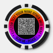 Uw QR Code Scan Info en Aangepaste Tekst Poker Chi Chips (Voorkant)
