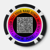 Uw QR Code Scan Info en Aangepaste Tekst Poker Chi Chips (Achterkant)