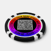 Uw QR Code Scan Info en Aangepaste Tekst Poker Chi Chips (Enkel)