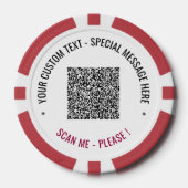Uw QR Code Scan Info en Aangepaste Tekst Poker Chi Chips (Voorkant)