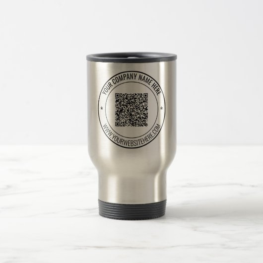 Uw QR Code Scan Info en Aangepaste Tekst Reizen Mo Reisbeker (Center)