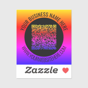 Uw QR Code Scan Info en Aangepaste Tekst Sticker