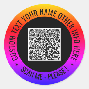 Uw QR Code Scan Info en aangepaste tekst Stickers