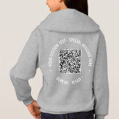 Uw QR Code Scan Info en Custom Text Hoodie (Achterkant)