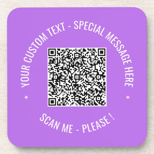 Uw QR Code Scan Info en Tekst Drank Coaster Bier Onderzetter (Voorkant)