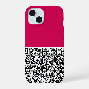 Uw QR-code Scan Info iPhone Case Aangepaste kleure 15 Hoesje
