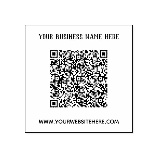 Uw QR-code Scan Info Naam Website Rubber Stamp Rubberstempel (Afrduk)