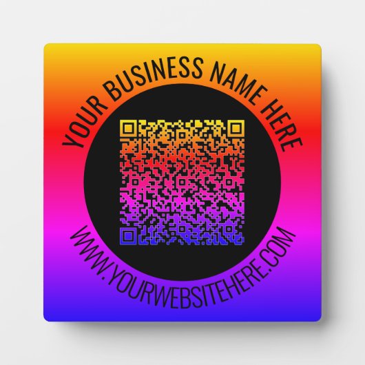 Uw QR Code Scan Info Plaque met aangepaste tekst Fotoplaat (Voorkant)