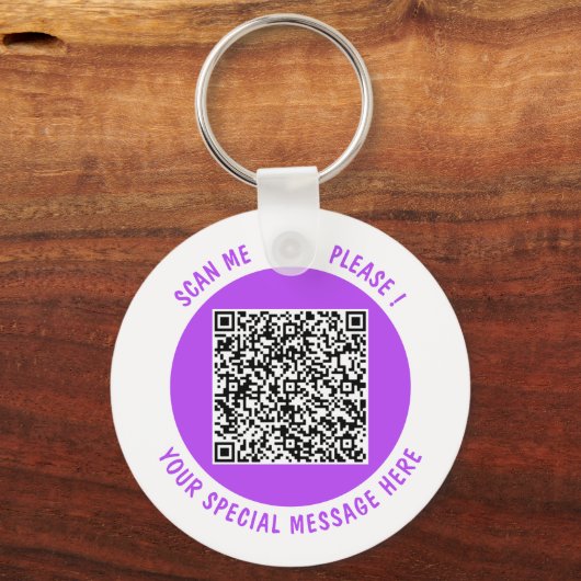 Uw QR Code Scan Sleutelhanger Aangepaste Tekst en  (Achterkant)