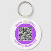 Uw QR Code Scan Sleutelhanger Aangepaste Tekst en  (Achterkant)