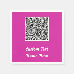 Uw QR-code scan tekst naam feest servetten voorbee