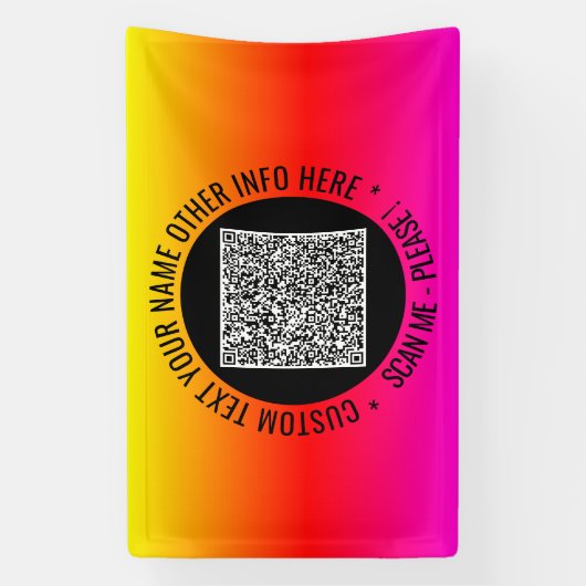 Uw QR-code scanbanner sjabloon met aangepaste teks Spandoek (Verticaal)