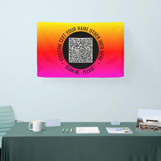 Uw QR-code scanbanner sjabloon met aangepaste teks Spandoek (Beurs)