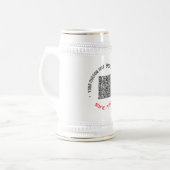 Uw QR-code scaninfo aangepaste tekst bier stein Bierpul (Voorkant links)