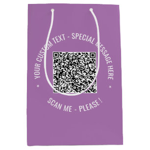 Uw QR-code scaninfo aangepaste tekst geschenkzak Medium Cadeauzakje