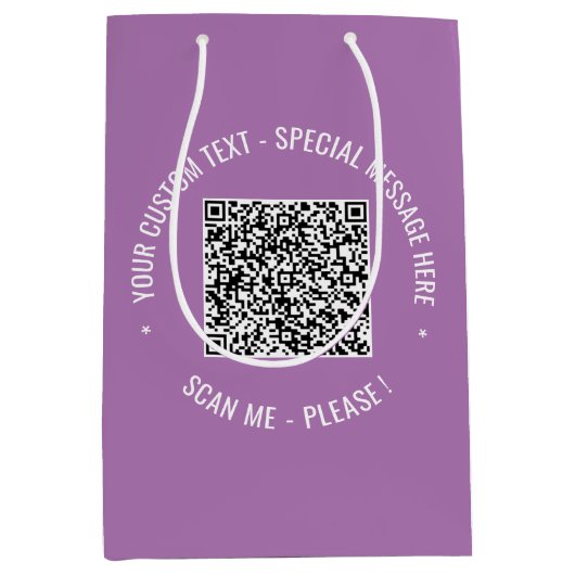 Uw QR-code scaninfo aangepaste tekst geschenkzak Medium Cadeauzakje (Voorkant)