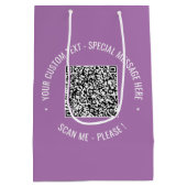 Uw QR-code scaninfo aangepaste tekst geschenkzak Medium Cadeauzakje (Achterkant)