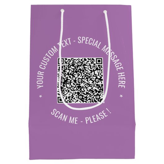 Uw QR-code scaninfo aangepaste tekst geschenkzak Medium Cadeauzakje (Achterkant)