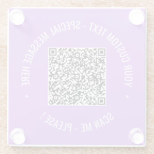 Uw QR code scaninfo aangepaste tekst glas Onderzet Glazen Onderzetter (Achterkant)