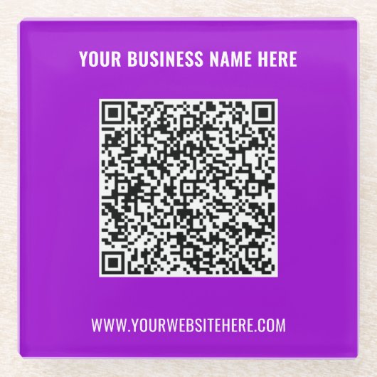 Uw QR code scaninfo aangepaste tekst glas Onderzet Glazen Onderzetter (Voorkant)