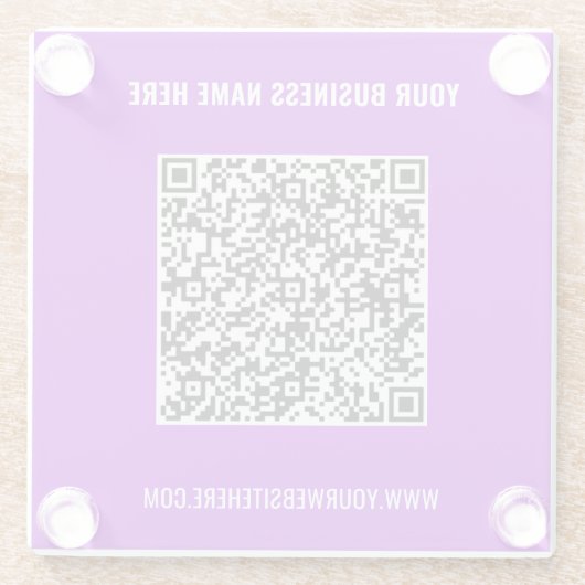 Uw QR code scaninfo aangepaste tekst glas Onderzet Glazen Onderzetter (Achterkant)