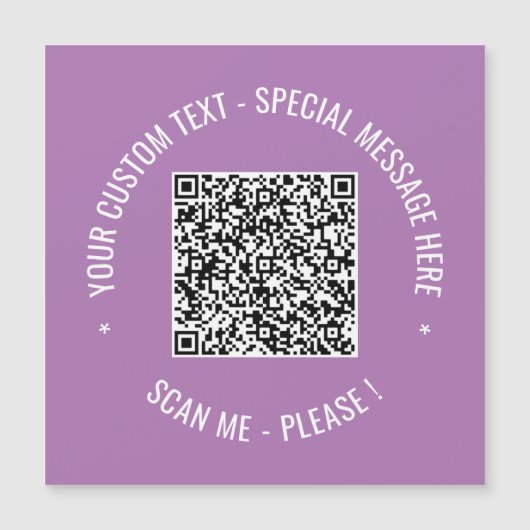 Uw QR code scaninfo aangepaste tekst magnetische K (Voorkant)