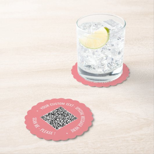 Uw QR-code scaninfo Aangepaste tekst papier Onderz Kartonnen Onderzetters (Insitu)