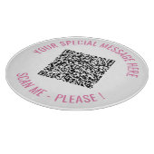 Uw QR code scaninfo aangepaste tekst snijplank (Hoek)