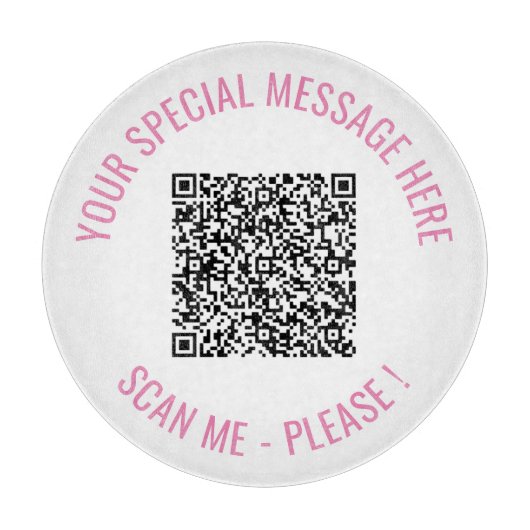 Uw QR code scaninfo aangepaste tekst snijplank (Voorkant)