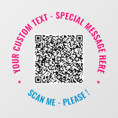 Uw QR-code scaninfo Aangepaste tekst venster Cling Raamsticker (Vel)