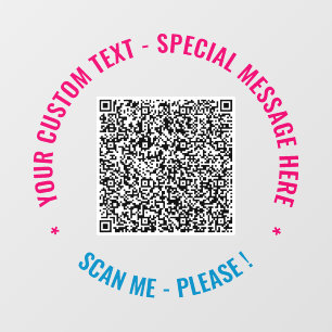 Uw QR-code scaninfo aangepaste tekst venster stick Raamsticker