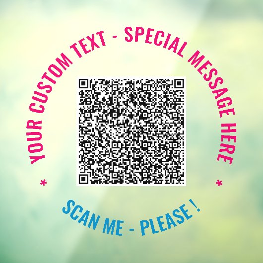 Uw QR-code scaninfo aangepaste tekst venster stick Raamsticker (Vel 3)