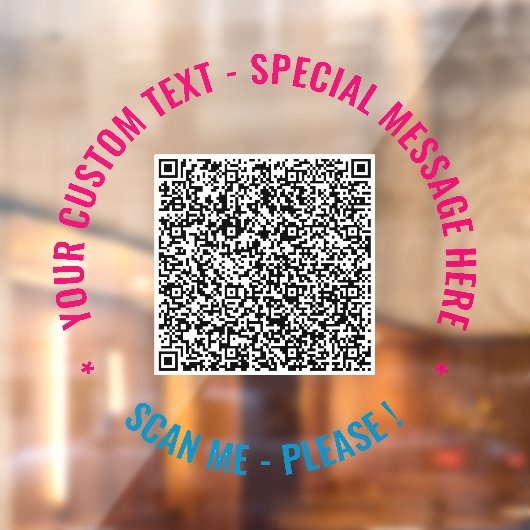 Uw QR-code scaninfo aangepaste tekst venster stick Raamsticker (Vel 2)