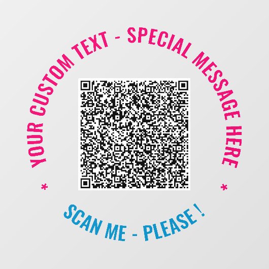 Uw QR-code scaninfo aangepaste tekst vensterfolie Raamsticker (Vel)