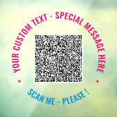 Uw QR-code scaninfo aangepaste tekst vensterfolie Raamsticker (Vel 3)