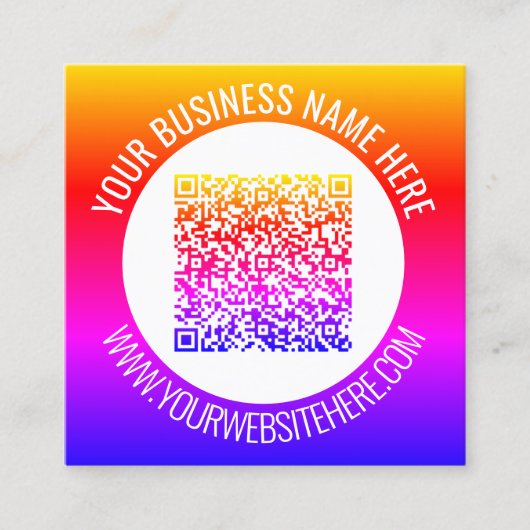 Uw QR code scaninfo aangepaste tekst Visitekaartje (Voorkant)