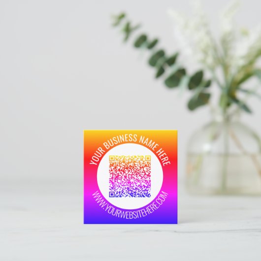 Uw QR code scaninfo aangepaste tekst Visitekaartje (Staand voorkant)