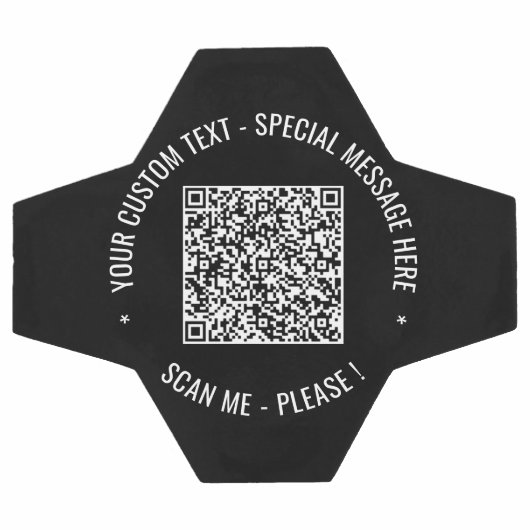 Uw QR code scaninfo aangepaste tekst Voetbal (Enkel)