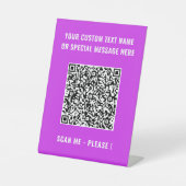Uw QR-code scaninfo Aangepaste tekst voetstuk teke Reclamebord Met Voetstuk (Voorkant)