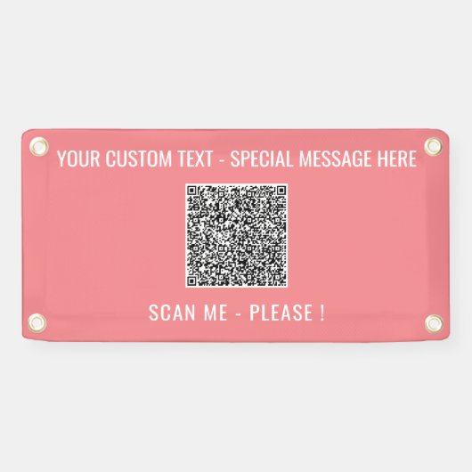 Uw QR-code scaninfo aangepaste tekstkleuren banner (Horizontaal)