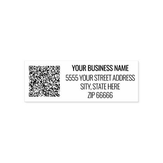 Uw QR-code scaninfo adres Zelfinkkend stempel (Design)