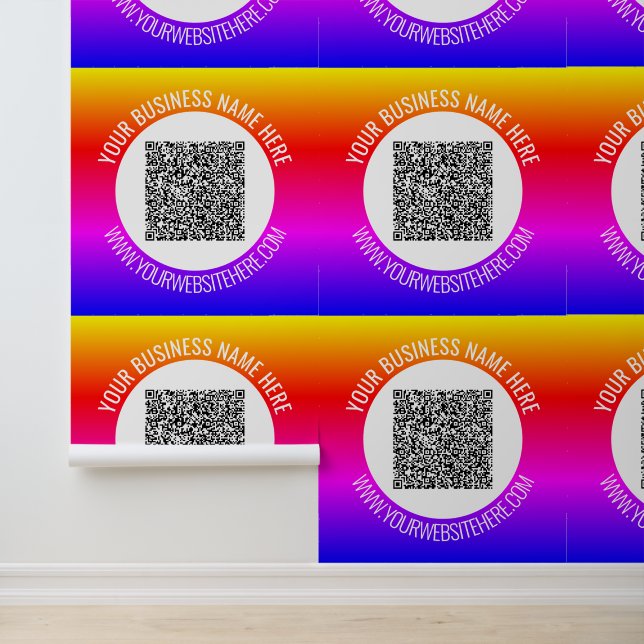 Uw QR-code scaninfo en aangepaste tekst business Behang (Applicatie)