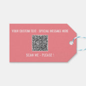 Uw QR-code Scannen Info Aangepaste tekstkleuren Ca Cadeaulabel (Voorkant (Horizontaal))