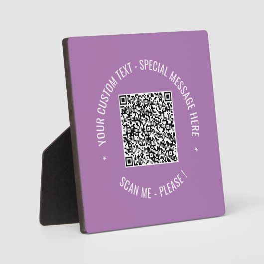 Uw QR-code Scannen Info Aangepaste tekstkleuren Pl Fotoplaat (Voorkant)