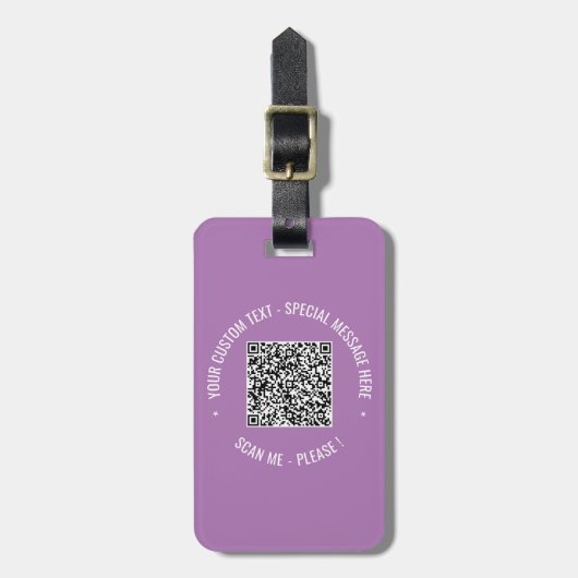 Uw QR-code Scantekst en kleuren Bagagelabel (Voorkant verticaal)
