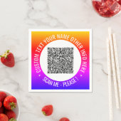 Uw QR-code servetten Voorbeeld met aangepaste teks (Insitu)