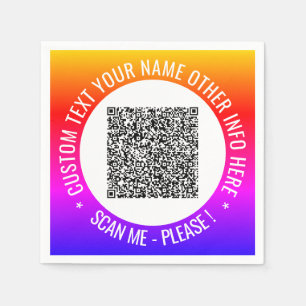 Uw QR-code servetten Voorbeeld met aangepaste teks